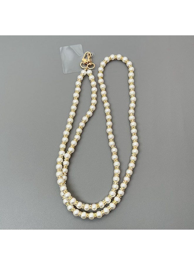 NIBEMINENT Phone Charm/ Chain Strap for Women Girls,Luxury Pearl Cell Phone Case Lanyard Wrist Strap - Image 1