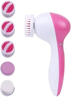 brandless Facial Cleansing Brush Waterproof Facial Scrub Brush with 5 Heads, Spin Brush for Deep Cleansing & Gentle Exfoliation, Face Cleaning Brush for Face Massaging and Blackheads Removal (BLUE) 