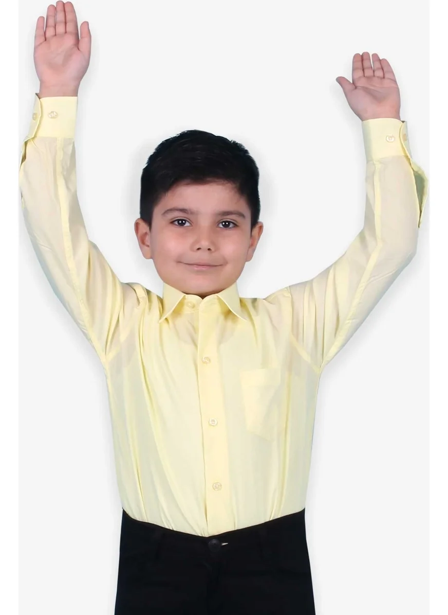 Ebru Boy's Shirt Basic 3-14 Years, Yellow