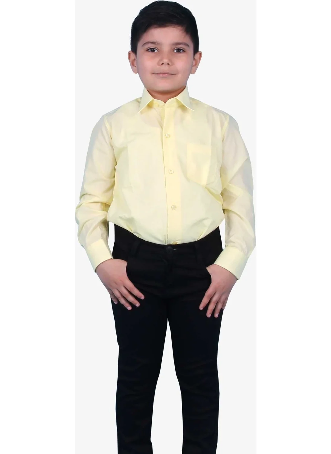 Ebru Boy's Shirt Basic 3-14 Years, Yellow