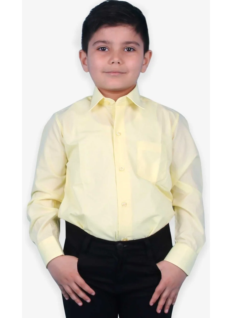 Ebru Boy's Shirt Basic 3-14 Years, Yellow