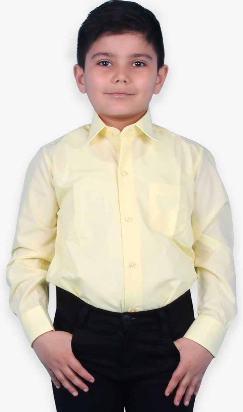 Ebru Boy's Shirt Basic 3-14 Years, Yellow  - Image 1