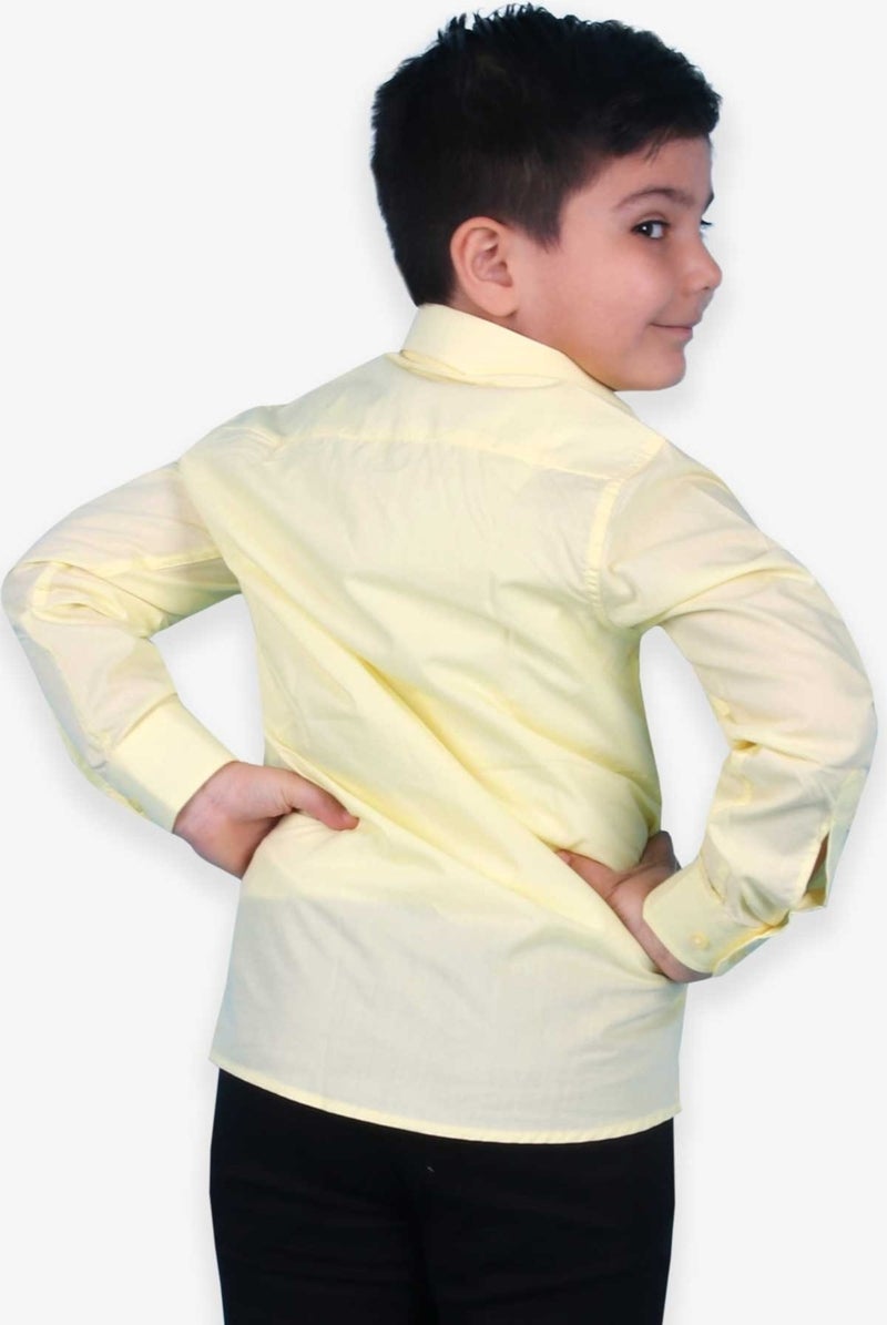 Ebru Boy's Shirt Basic 3-14 Years, Yellow  - Image 5