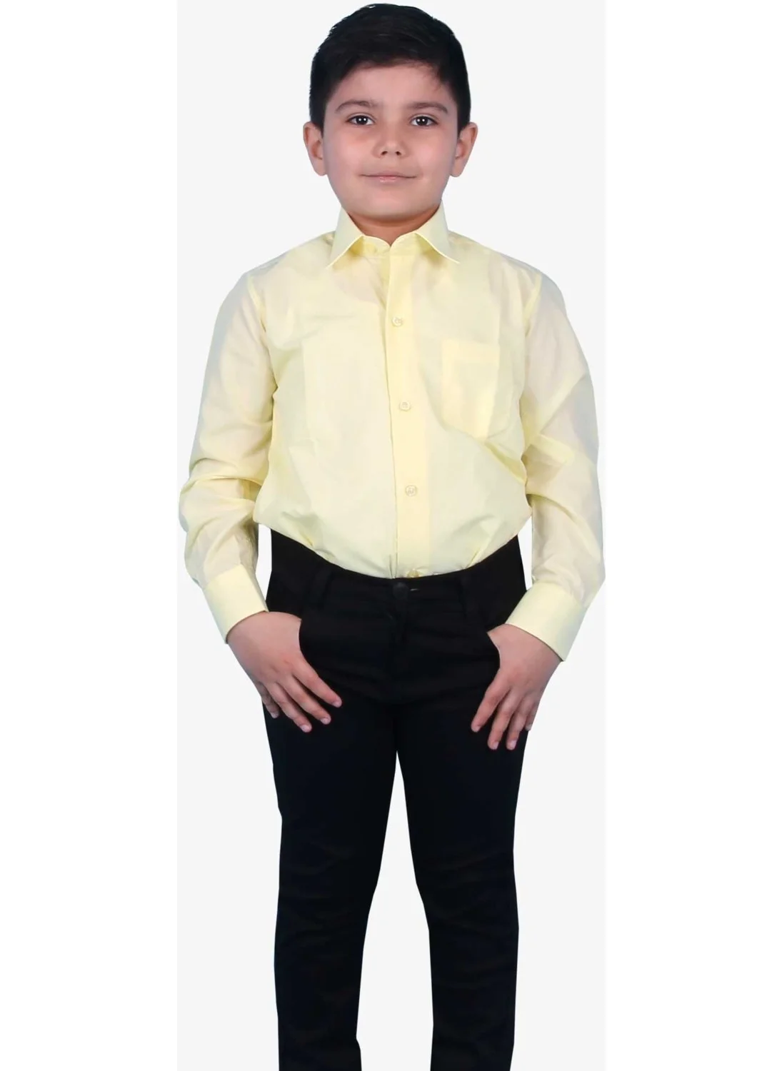 Ebru Boy's Shirt Basic 3-14 Years, Yellow