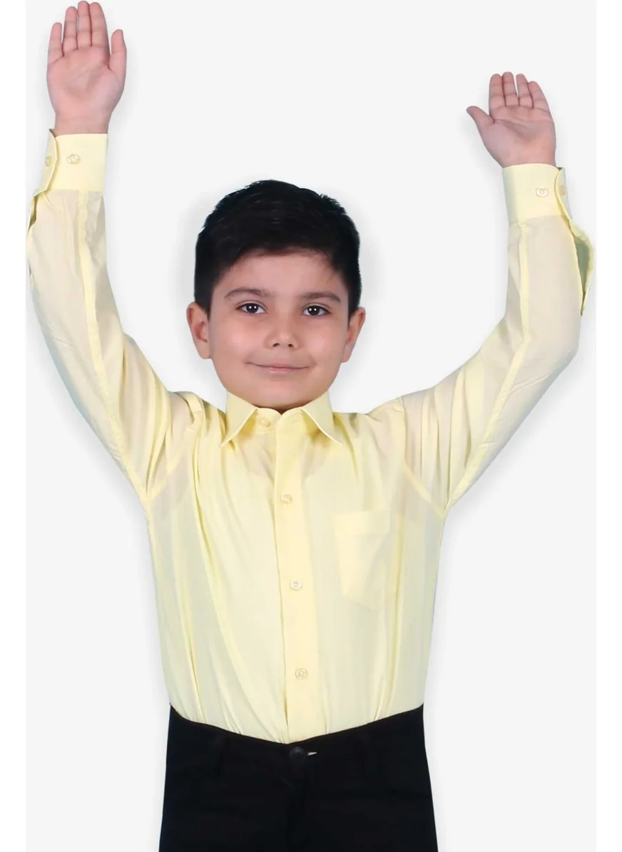 Ebru Boy's Shirt Basic 3-14 Years, Yellow