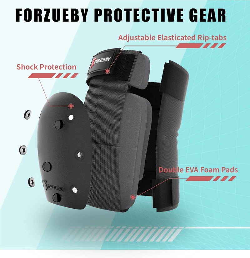 Forzueby 6 in 1 Protective Gear Set for Adults and Kids - Knee Pads, Elbow Pads, and Wrist Guards for Skating and BMX - Image 4