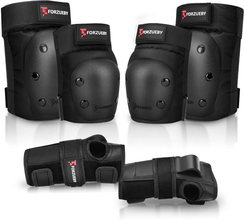 Forzueby 6 in 1 Protective Gear Set for Adults and Kids - Knee Pads, Elbow Pads, and Wrist Guards for Skating and BMX - Image 1