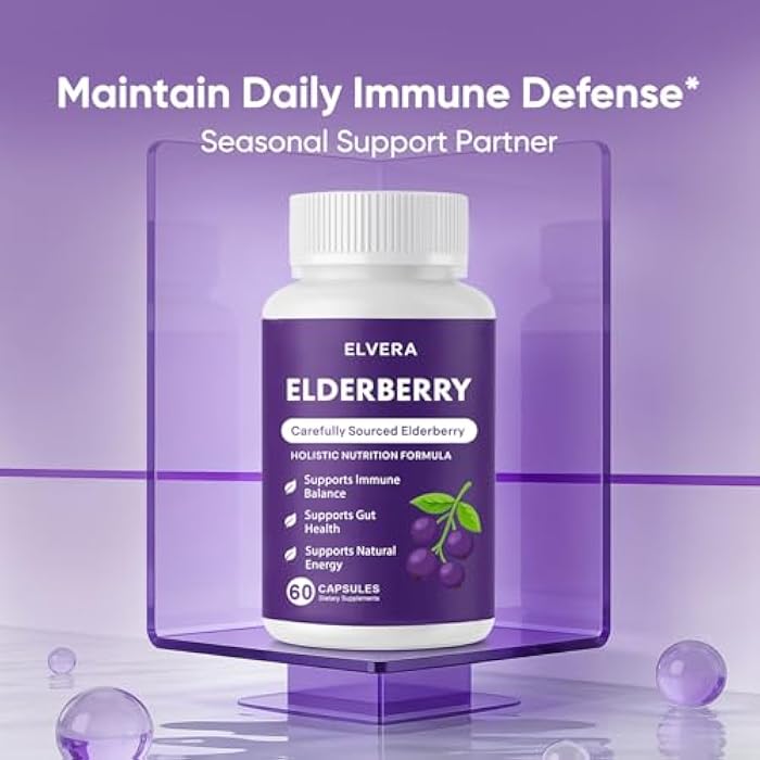 Aultink Elvera Elderberry Gut Support Complex - Organic Black Elderberry Soft Capsules, with Zinc & Vitamin C – Immune Support, Digestive Balance, Natural Energy, Daily Immune & Digestive Wellness 60 Capsules - Image 4
