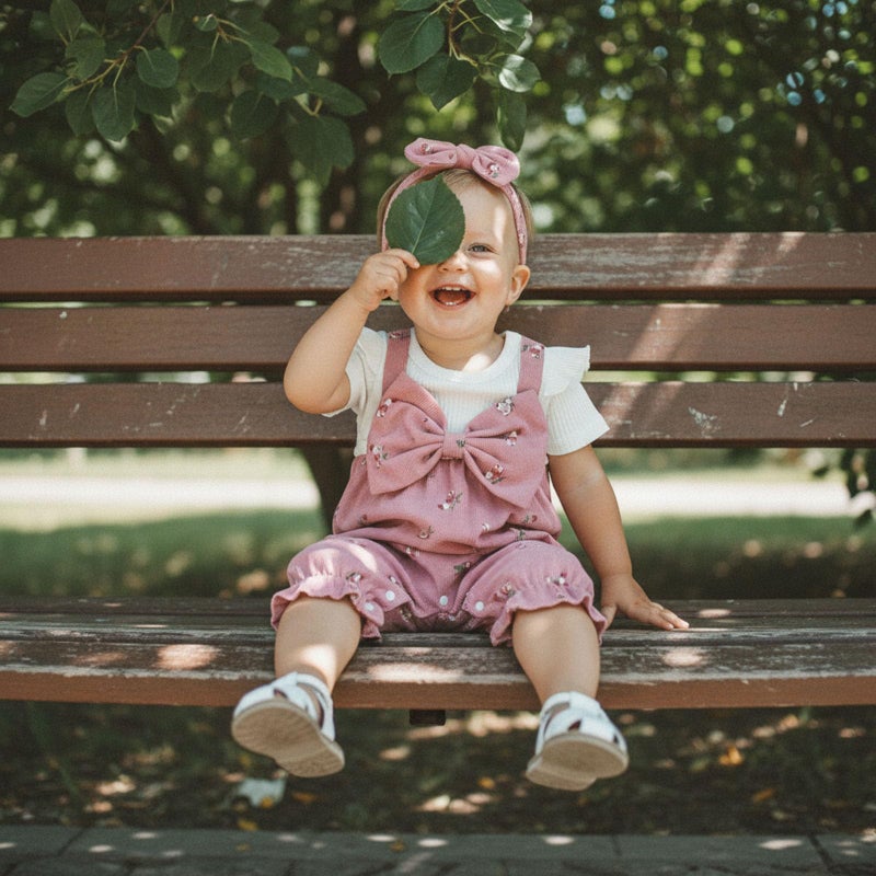 YINGISFITM Newborn Baby Girl Clothes Summer Short Sleeve Romper Floral Bow Short Jumpsuit Infant Cute Outfits (Pink, 3-6 Months) - Image 2