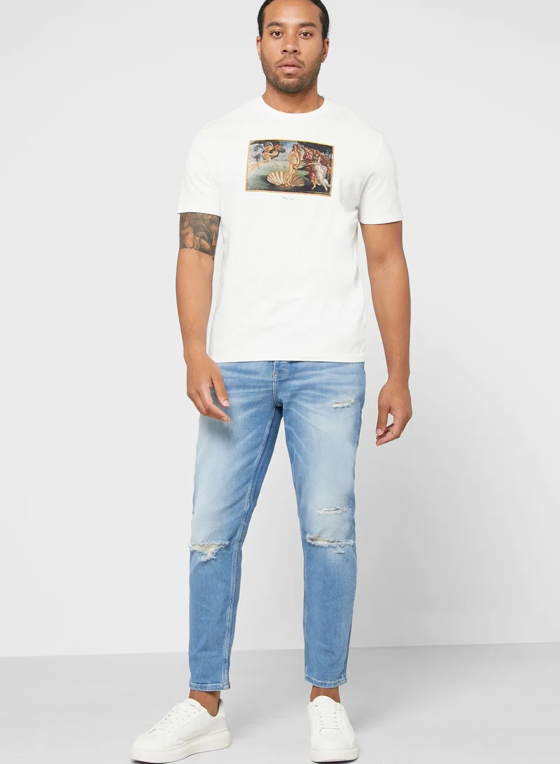 RIVER ISLAND Light Wash Tapered Jeans