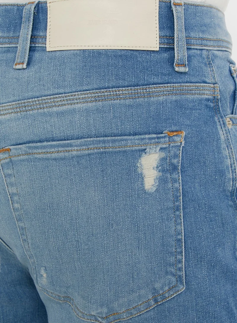 RIVER ISLAND Light Wash Tapered Jeans
