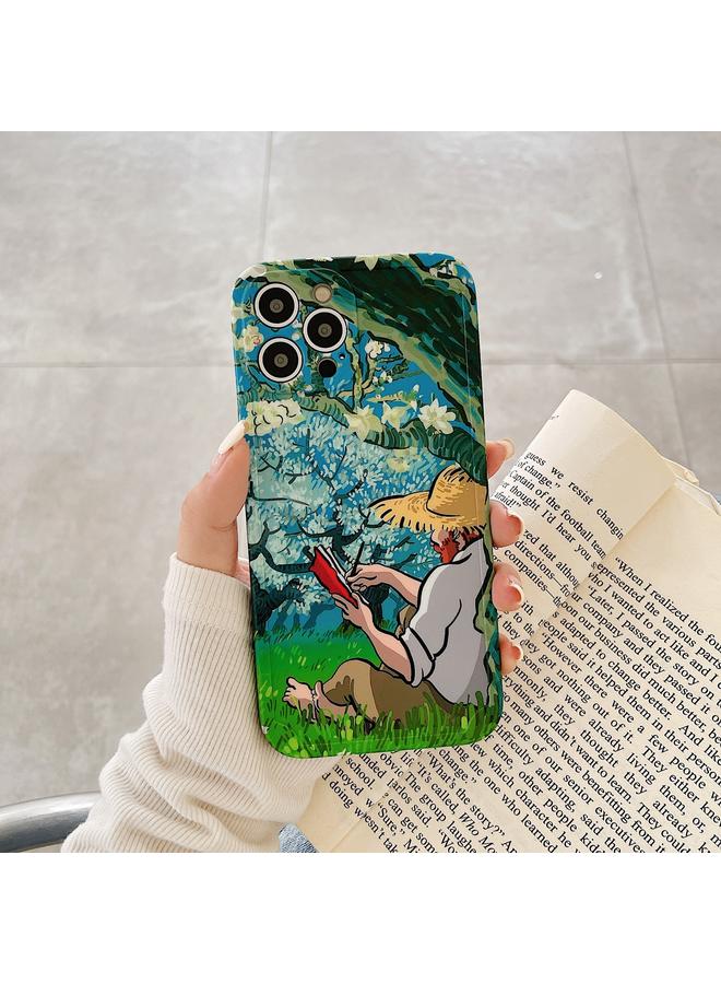 S-TOP Case For iPhone 13 Oil Painting IMD Straight TPU Protective Phone Case - Image 2