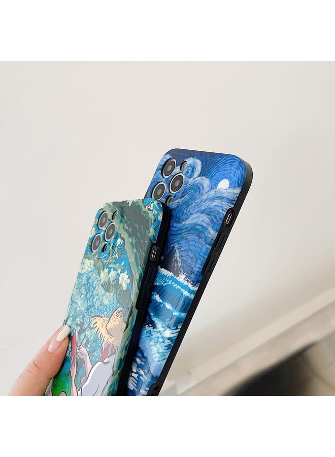 S-TOP Case For iPhone 13 Oil Painting IMD Straight TPU Protective Phone Case - Image 5