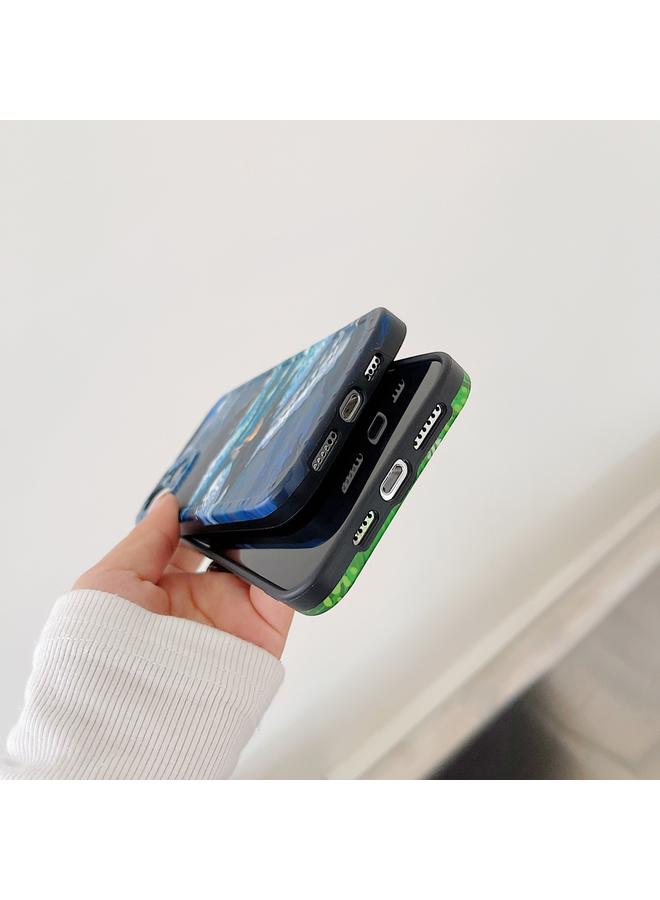 S-TOP Case For iPhone 13 Oil Painting IMD Straight TPU Protective Phone Case - Image 4