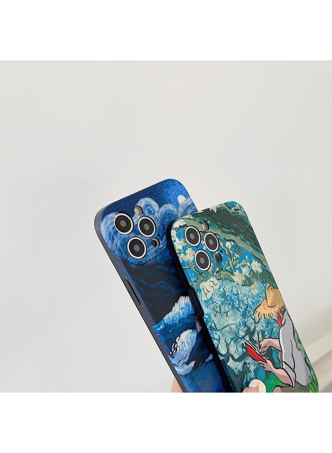 S-TOP Case For iPhone 13 Oil Painting IMD Straight TPU Protective Phone Case - Image 3