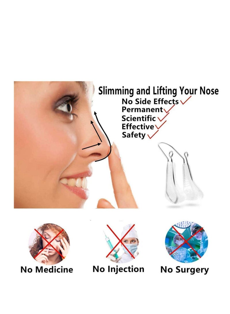 SYOSI Nose Shaper Clip, Nose Beauty Up Lifting, Silicone Pain-Free Nose Bridge Straightener Corrector, Slimming Rhinoplasty Device for Wide Crooked Nose Curved Nose Big Nose High Up Tool - Image 4