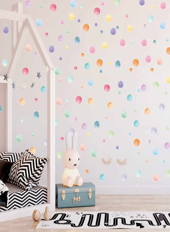 Kasubeso 123 Pcs Pastel Polka Dots Wall Stickers, Colorful Round Wall Decal, Peel and Stick Rainbow Wall Stickers, Multicolor Circle Window Clings Decoration for Nursery Wallpaper Kids Bedroom Classroom Wall - Image 4