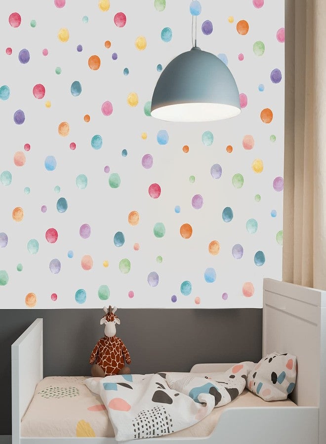 Kasubeso 123 Pcs Pastel Polka Dots Wall Stickers, Colorful Round Wall Decal, Peel and Stick Rainbow Wall Stickers, Multicolor Circle Window Clings Decoration for Nursery Wallpaper Kids Bedroom Classroom Wall - Image 3