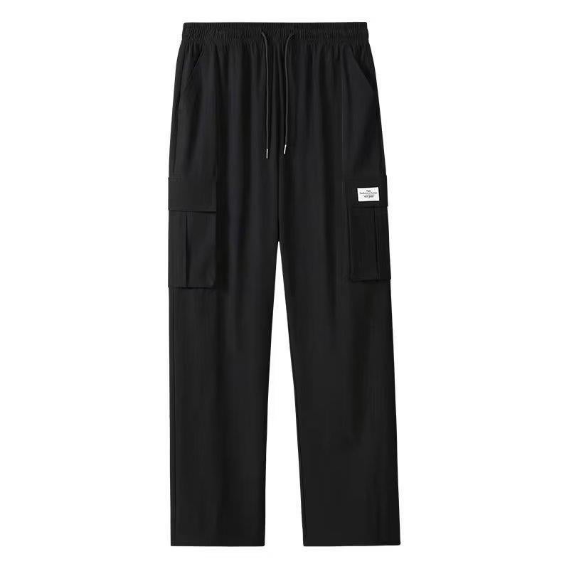 Vintage Casual Mens Wide-Leg Work Pants Dark gray - Image 2