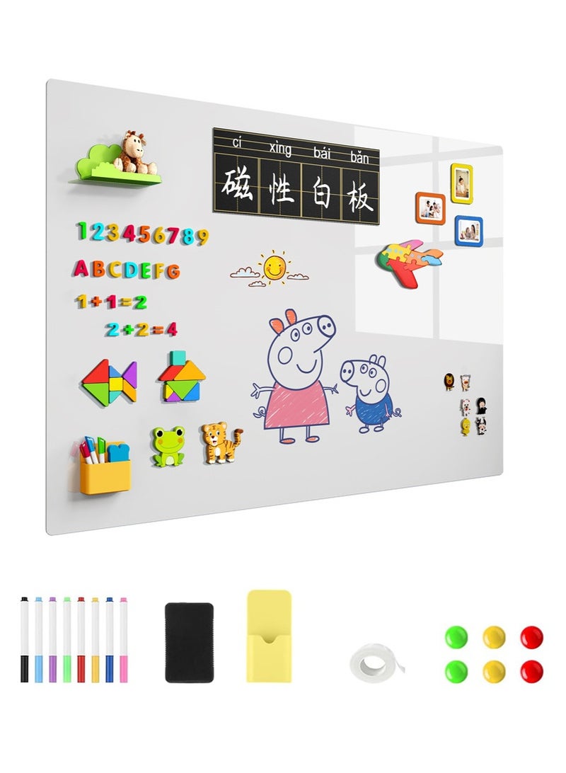 VUCATIN Removable Magnetic Whiteboard Wall Sticker - Dry Erase Board for Office & Home Kids, Glass Door Memo Board with No-Residue Adhesive (120x150cm) - Image 1