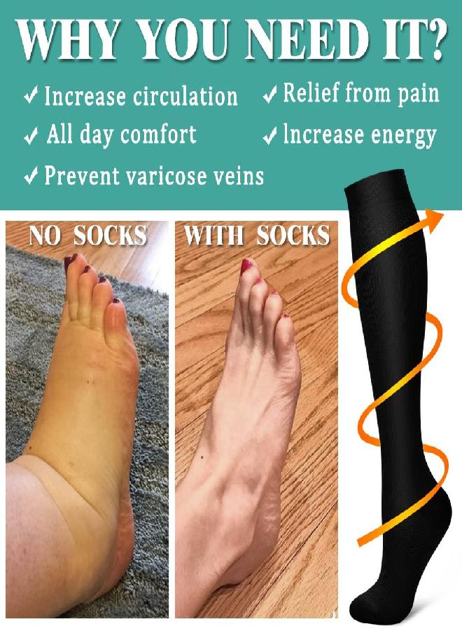 Laite Hebe Laite Hebe 3 Pack Medical Compression Sock-Compression Sock for Women and Men-Best for Running,Nursing,Sports - Image 5