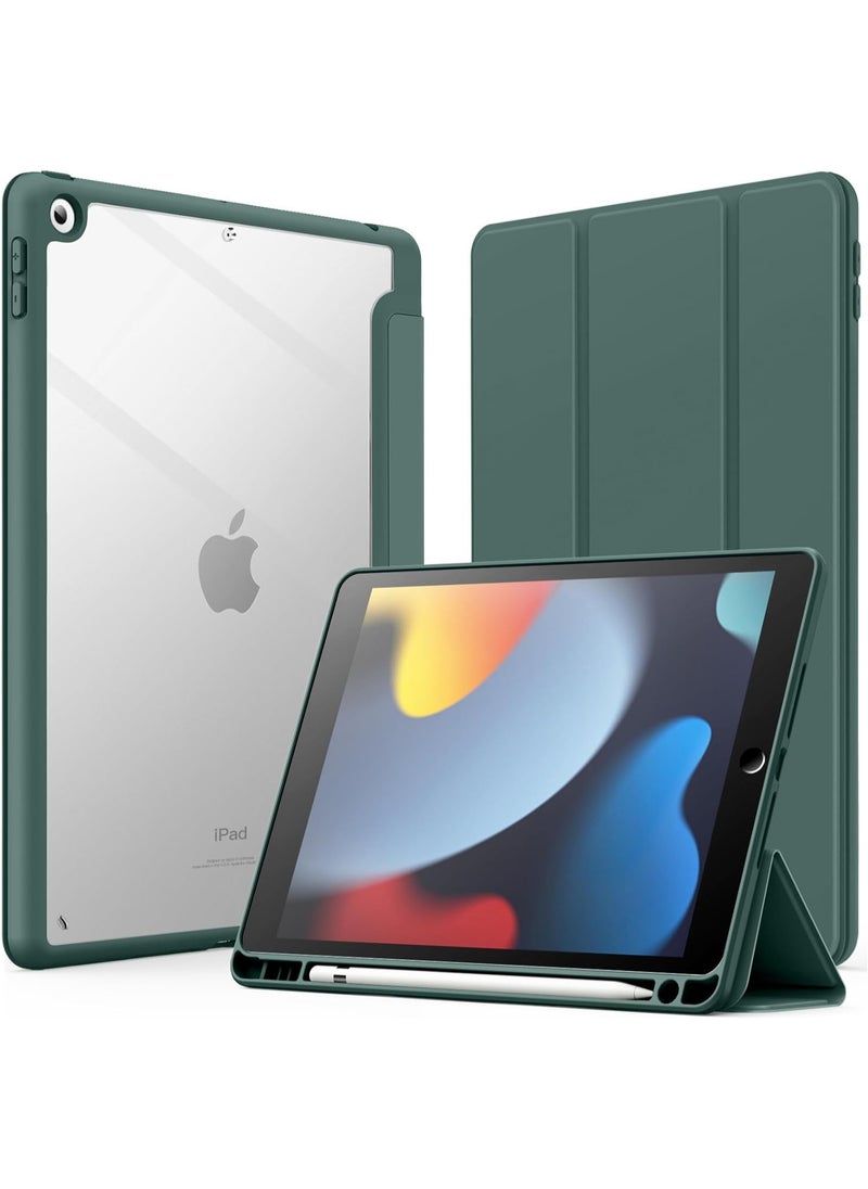 Case for iPad 9th Generation (10.2-Inch) (9th/8th/7th Generation, 2021/2020/2019) Supports Apple pencil 2nd Gen. Attachment and wireless charging, Clear Transparent Back Shell Slim Stand Shockproof Tablet Cover, (Green) - pzsku/ZFDF673F30718F7B381F8Z/45/_/1730818307/753a0dfe-78b2-4312-bc3f-ca9da8647521