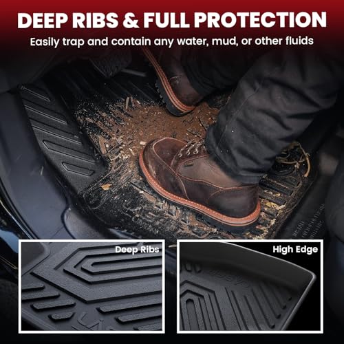 LASFIT Floor Mats & Backrest Mats & Cargo Mats for Mazda CX-90/CX-90 PHEV 2026 2025 2024 7 Seats (Only Fit 3rd Row 60/40 Split-Bench Seats) All Weather TPE Custom Fit Car Liners for CX-90/CX-90 PHEV - Image 5