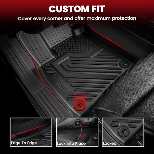 LASFIT Floor Mats & Backrest Mats & Cargo Mats for Mazda CX-90/CX-90 PHEV 2026 2025 2024 7 Seats (Only Fit 3rd Row 60/40 Split-Bench Seats) All Weather TPE Custom Fit Car Liners for CX-90/CX-90 PHEV - Image 4