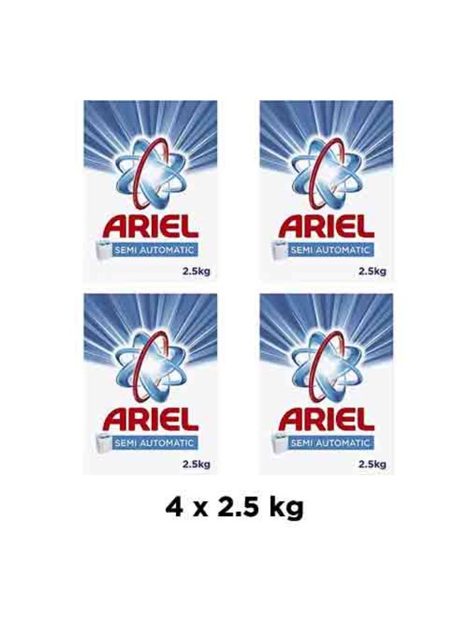 اريال مسحوق غسيل أريال شبه الأوتوماتيكي، برائحة أصلية، تنظيف الملابس بدون بقع، مسحوق غسيل، 2.5 كجم * 4 عبوات - Image 1