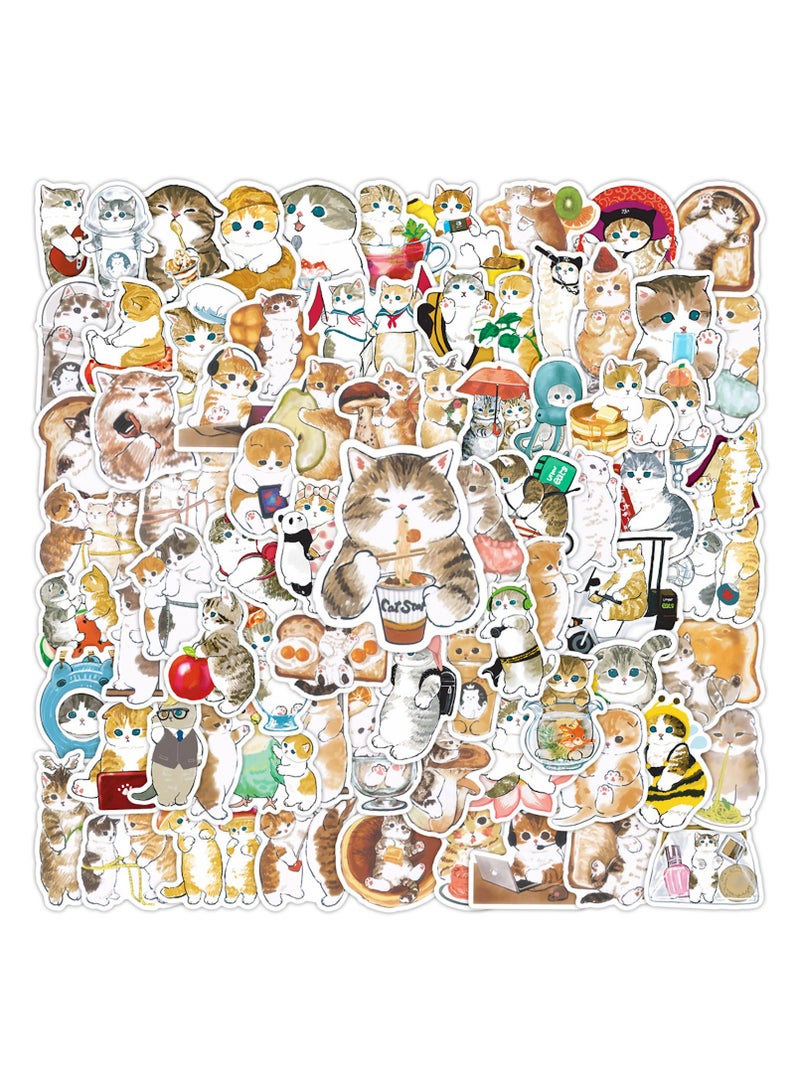 قوس قزح أورينبو 100 ملصق قطة كيوت، ملصقات زجاجات ماء، ملصقات فينيل مقاومة للماء، ملصقات جمالية للكمبيوتر المحمول، الحقائب، ألواح التزلج، هدايا للأطفال والمراهقين - Image 1