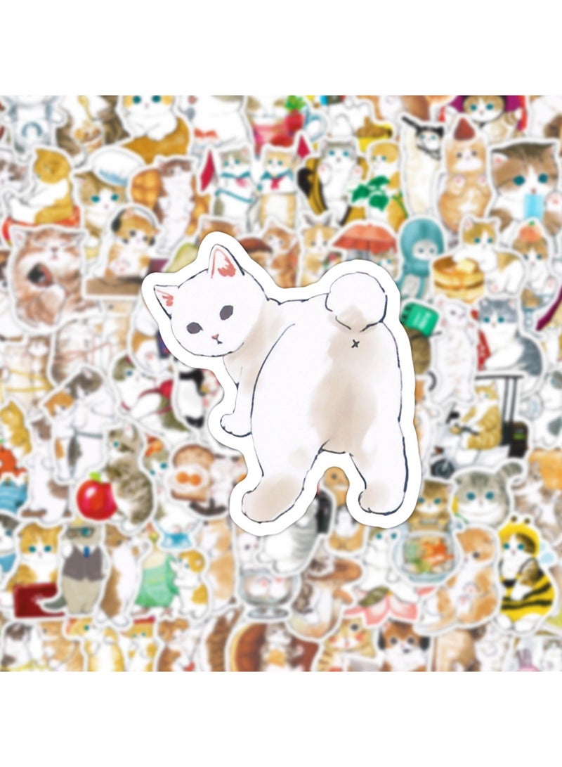 قوس قزح أورينبو 100 ملصق قطة كيوت، ملصقات زجاجات ماء، ملصقات فينيل مقاومة للماء، ملصقات جمالية للكمبيوتر المحمول، الحقائب، ألواح التزلج، هدايا للأطفال والمراهقين - Image 2