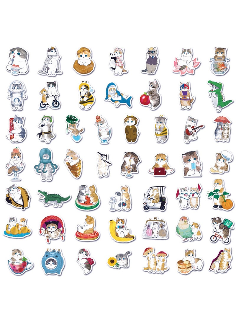 قوس قزح أورينبو 100 ملصق قطة كيوت، ملصقات زجاجات ماء، ملصقات فينيل مقاومة للماء، ملصقات جمالية للكمبيوتر المحمول، الحقائب، ألواح التزلج، هدايا للأطفال والمراهقين - Image 3