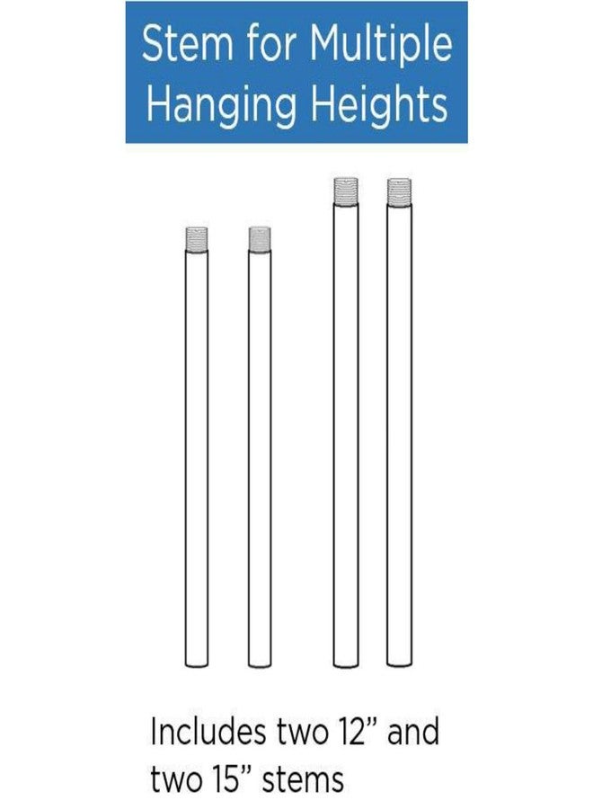 Progress Lighting Ceiling Light or Fan Stem Extension Kit, Two 12" and Two 15" Stems, 54" Total Length, 1/2" Diameter, Hanging Light Fixture & Ceiling Fan Downrod Extension, Vintage Gold (P8601-78) - Image 3