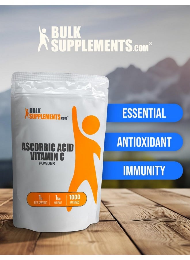بالك سابلمنتس مسحوق حمض الأسكوربيك من BulkSupplements.com - مكمل فيتامين سي، حمض الأسكوربيك صالح للأكل - مسحوق فيتامين سي، يدعم المناعة - خالٍ من الجلوتين، 1 جرام لكل وجبة، 1 كجم (2.2 رطل) (عبوة من قطعة واحدة)  - Image 2