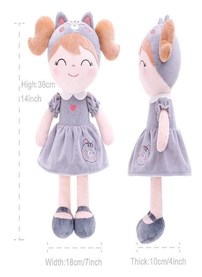 Gloveleya - Gloveleya Baby Doll Girl Gifts Soft Plush Kitty Cat Dolls Girls Toy 14" with Gift Box - Image 1