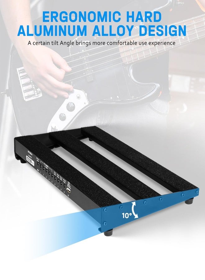 STRICH Guitar Pedal Board with Built-in Power Supply, Pedal Board 15 x 7.8" Lightweight Aluminum Alloy, PedalBoard with Pedal Cables, Bag, Hook Loop Strips PB-MP15 - Image 4
