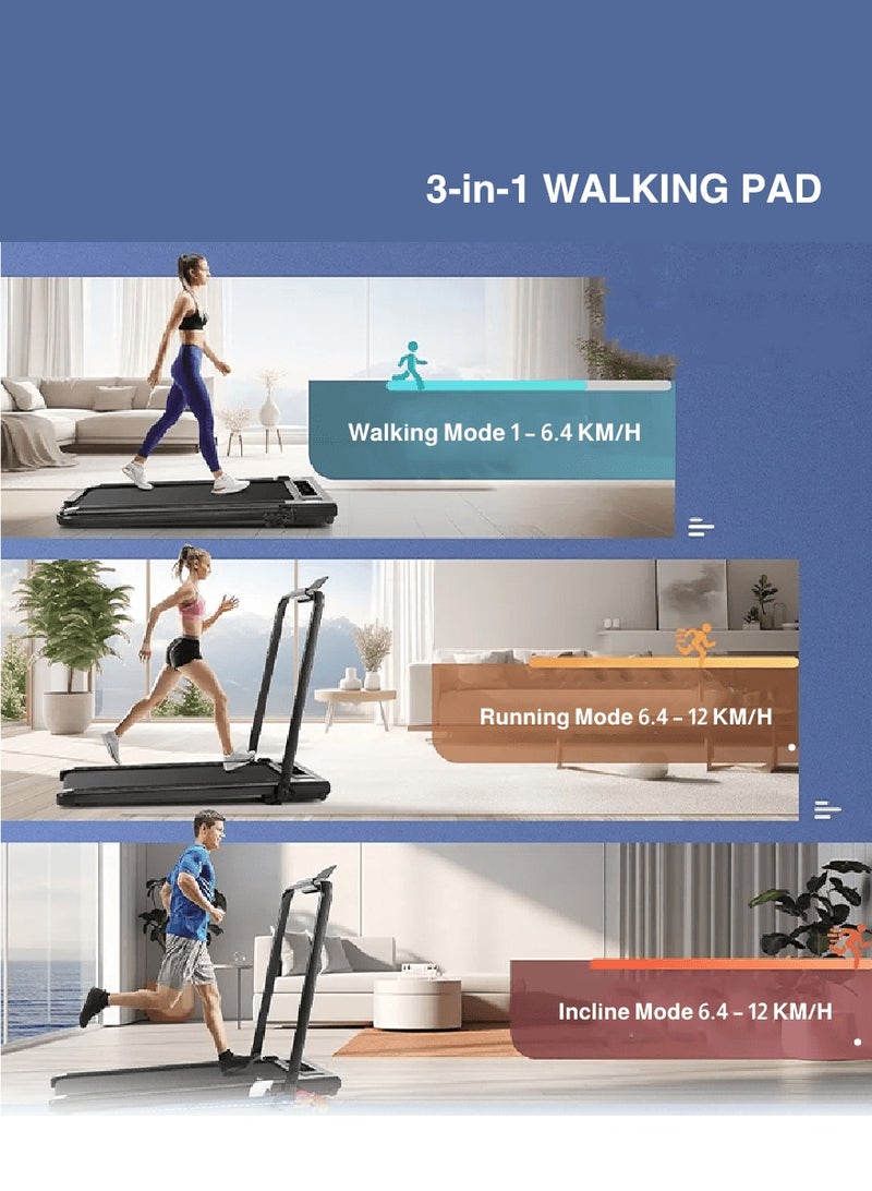 Egg Universal Treadmill 100kg Capacity 1.75HP 2-in-1 Foldable 2-Level Manual Incline with Remote Control, Equipped with iPad Holder and Wheels for Easy Mobility - Image 2