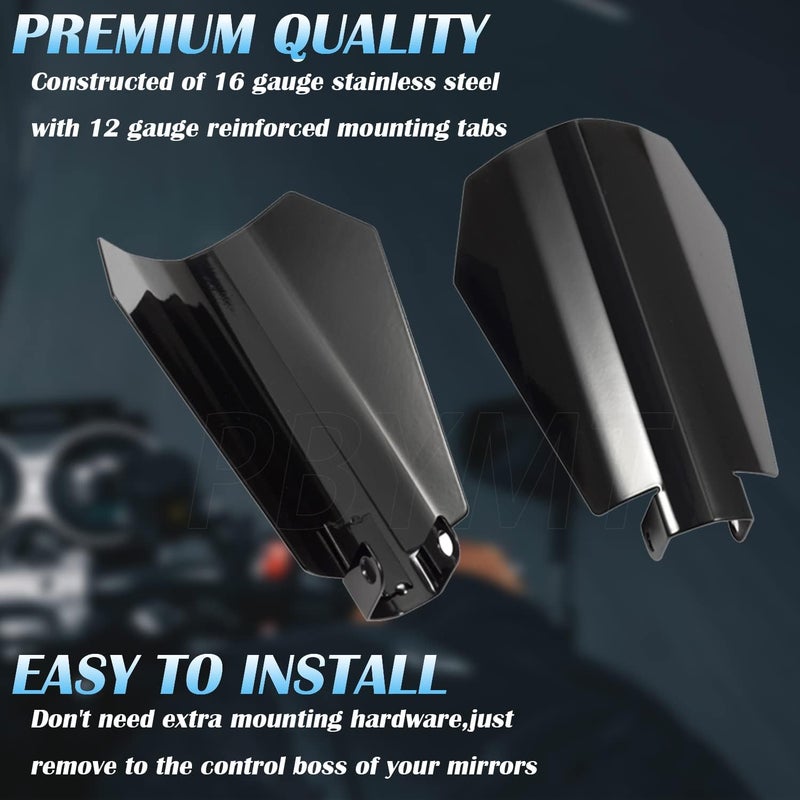 PBYMT Gloss Black Coffin Cut Handguards Hand Guards Compatible for Harley Touring Street Glide Road King Electra Glide Bagger 2014-2023 (Hydraulic Clutch Style-Large) - Image 3