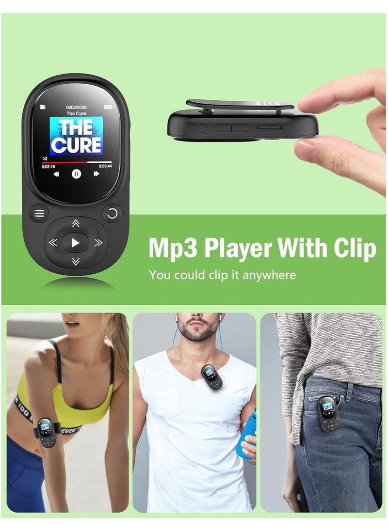 LAESO - 64GB MP3 Music Player with Bluetooth 5.2, HiFi Music MP3 Player with 1.5" Screen, Portable MP3 Player with Clip/Pedometer for Sports,Running, Earphone Included - Image 1