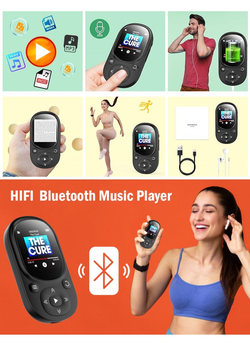 LAESO - 64GB MP3 Music Player with Bluetooth 5.2, HiFi Music MP3 Player with 1.5" Screen, Portable MP3 Player with Clip/Pedometer for Sports,Running, Earphone Included - Image 1