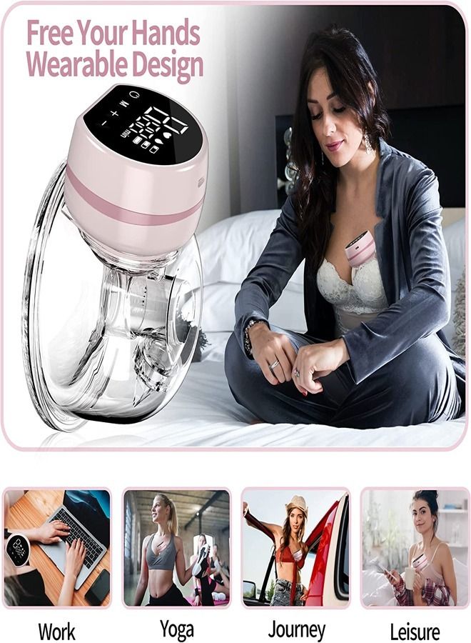 Comfortable Wearable Hands Free Leak Proof LCD Display Ultra Quiet Light weight Strong Pumping Electric Breast Milk Suction Pump - Image 4