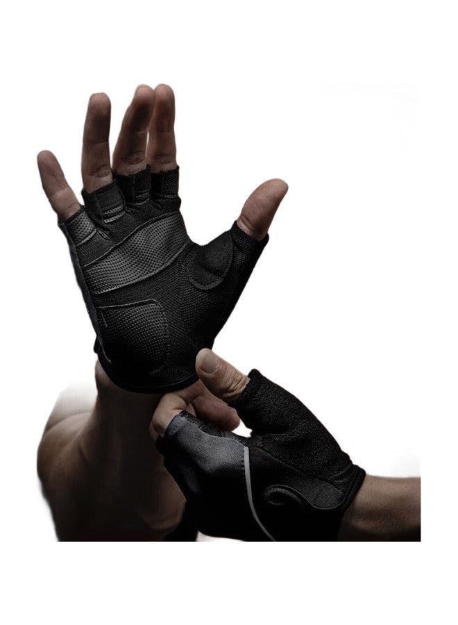 Lac Lightweight Sports Gloves For Men And Women, Fitness Training Gloves, Non-Slip Protective Half-Finger Breathable Gloves, Silver-Gray, Size S - Image 2