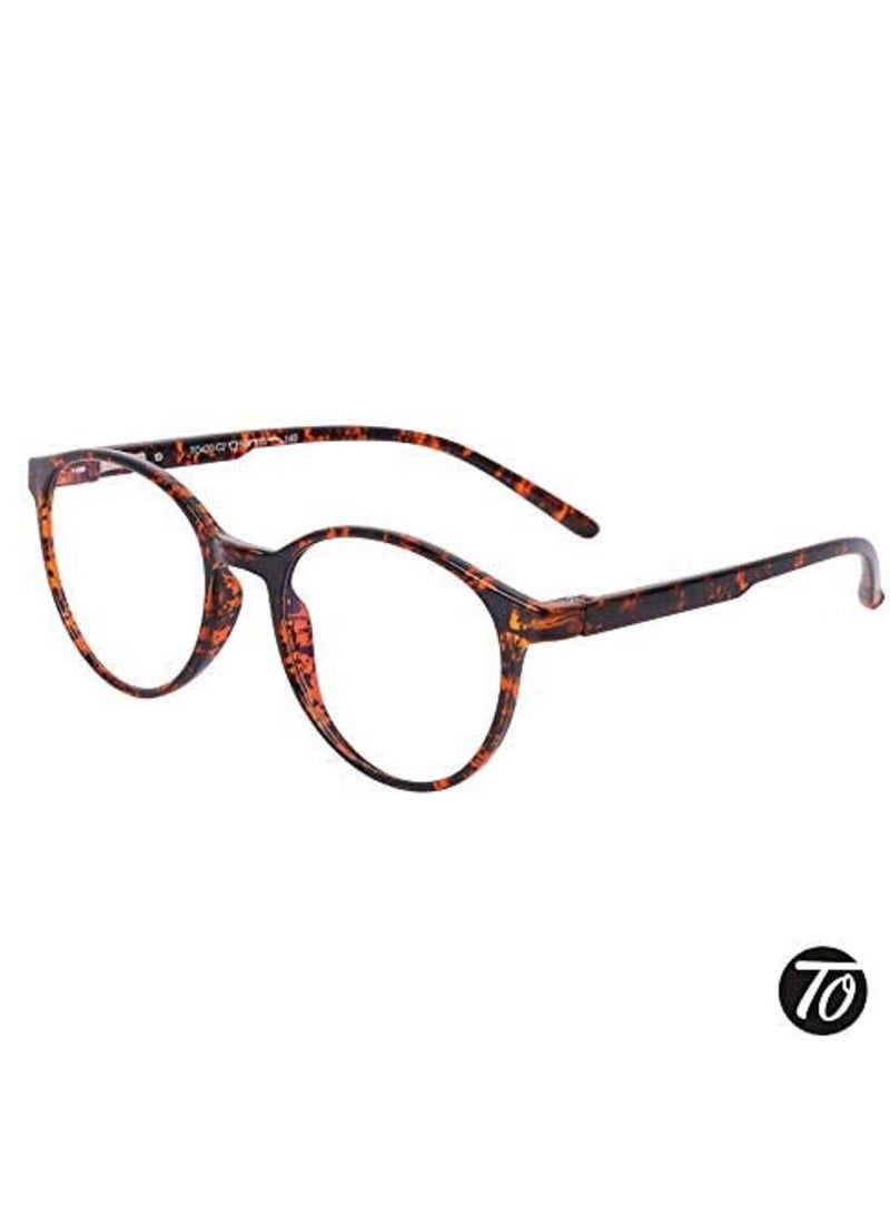 TOM OLIVER Blue Light Blocking Lightweight Computer Screen Glasses, Computer Reading/Gaming/TV/Phone for Women Men Teens Anti Eyestrain & UV Glare (Round,Brown DA) - Image 2