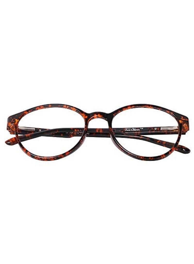 TOM OLIVER Blue Light Blocking Lightweight Computer Screen Glasses, Computer Reading/Gaming/TV/Phone for Women Men Teens Anti Eyestrain & UV Glare (Round,Brown DA) - Image 5