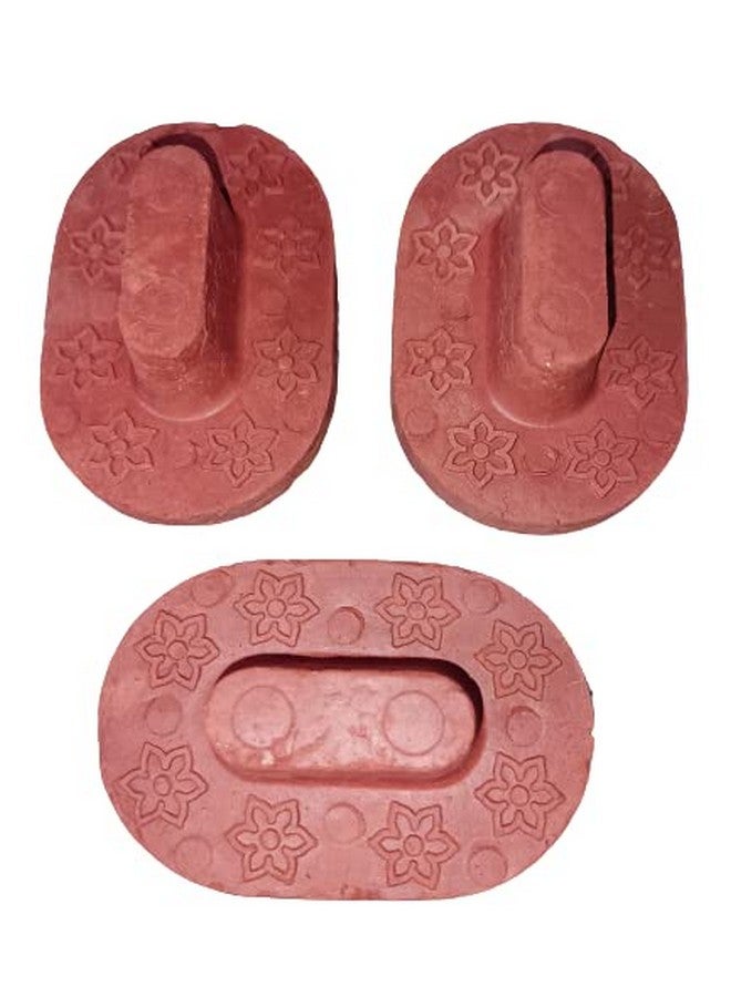 Generic Sb Herbal Pack Of 3 Pc Terracotta Natural Pumice Stone Foot Scrubber Handmade Organic Clay Eco Friendly Dead Skin Remover Women Men Unisex.  - Image 1