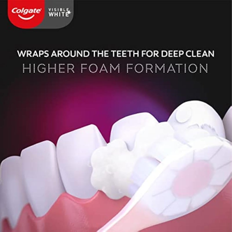 Colgate Visible White O2 Manual Toothbrush for adults- 2 Pcs, Helps prevent Bad Breath, Cavities, Enamel & Gum Problems. - Image 4