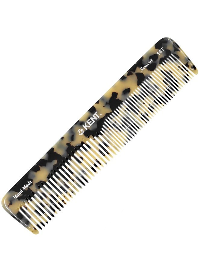 Kent 16T TW Fine Tooth and Wide Tooth Comb for Daily Grooming, Handmade Styling Comb for All Hair Types, Styling and Detangling Combs for Men and Women - Image 1