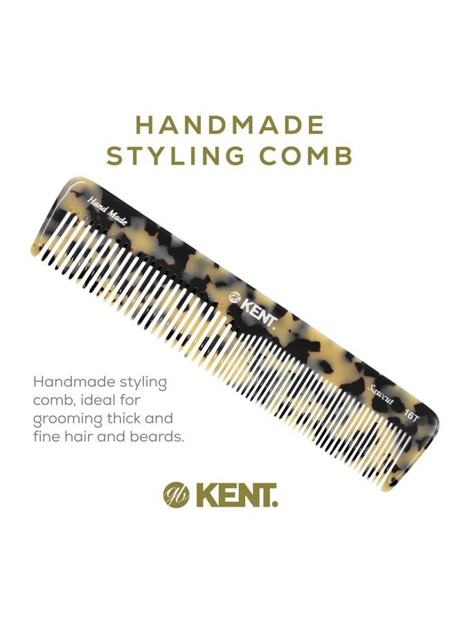 Kent 16T TW Fine Tooth and Wide Tooth Comb for Daily Grooming, Handmade Styling Comb for All Hair Types, Styling and Detangling Combs for Men and Women - Image 3