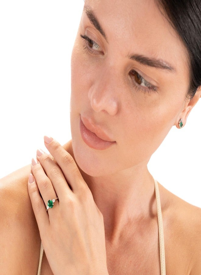 Silvershake 1.08ct. Natural Citrine and White Topaz Gold Plated 925 Sterling Silver Engagement Ring Size 9 - Image 2