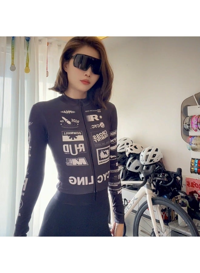 Team Version Webbing Thin Velvet Cycling Jersey Thin Velvet Long-sleeved Cycling Jersey New
